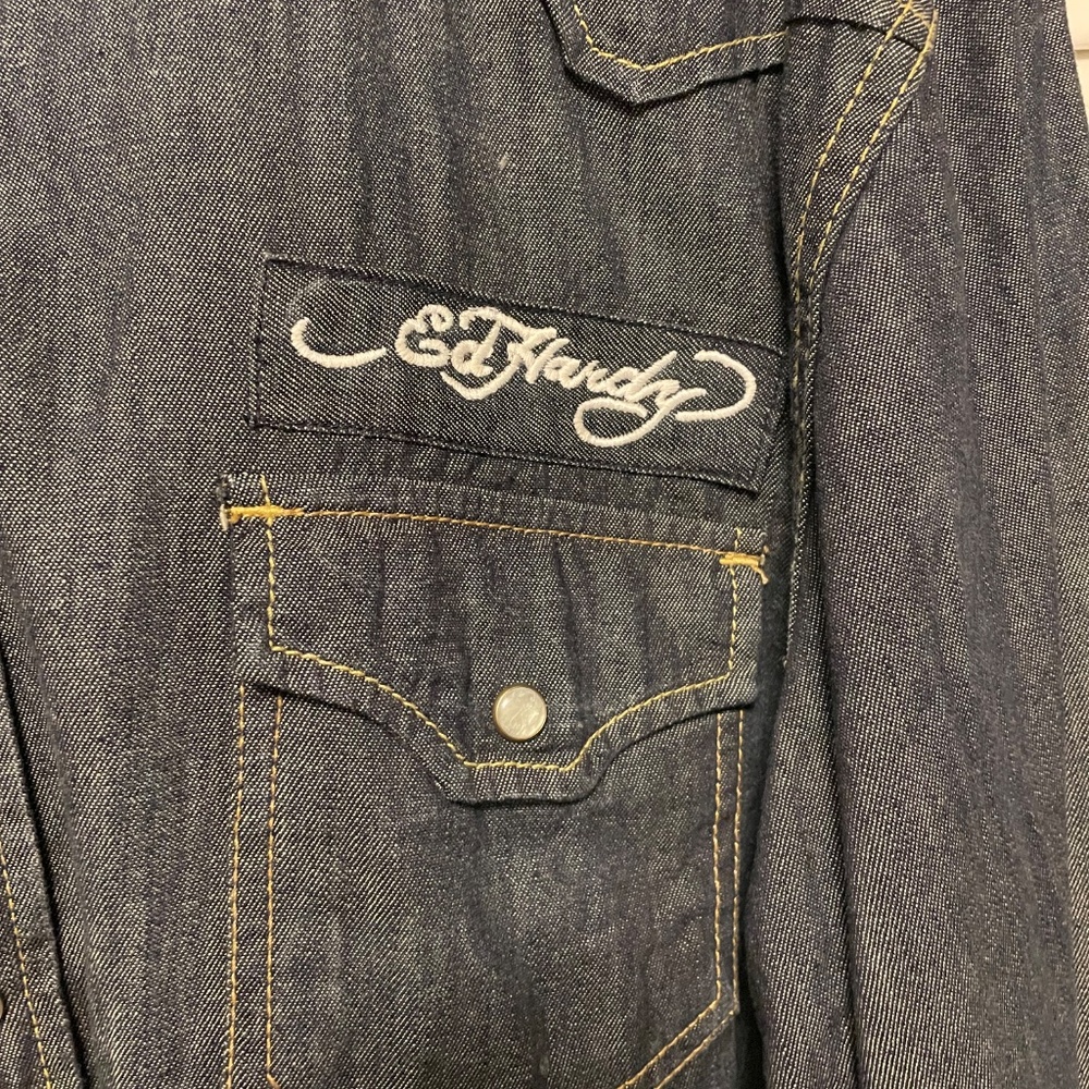 Ed Hardy by Christian Audigier Denim Shirt - Picture 7 of 10